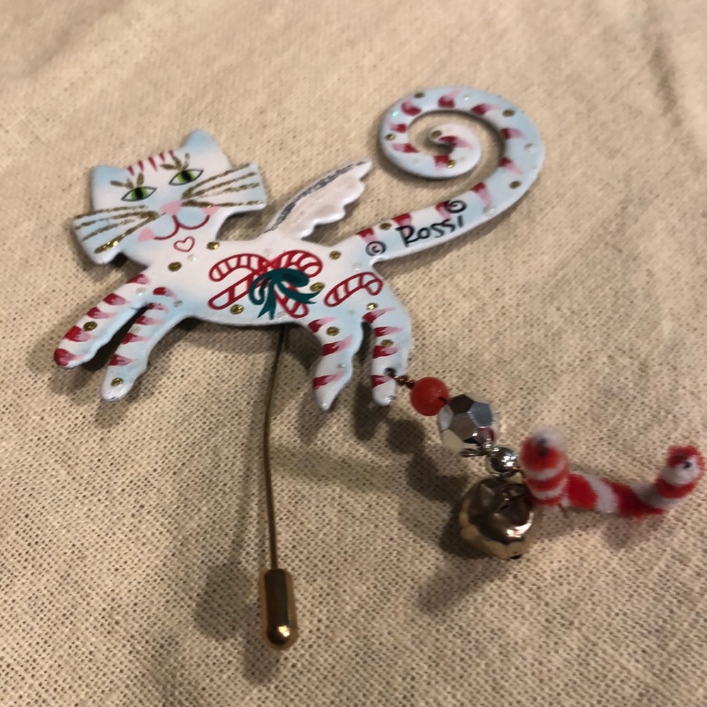 Cat Christmas Pin very cute stick pin